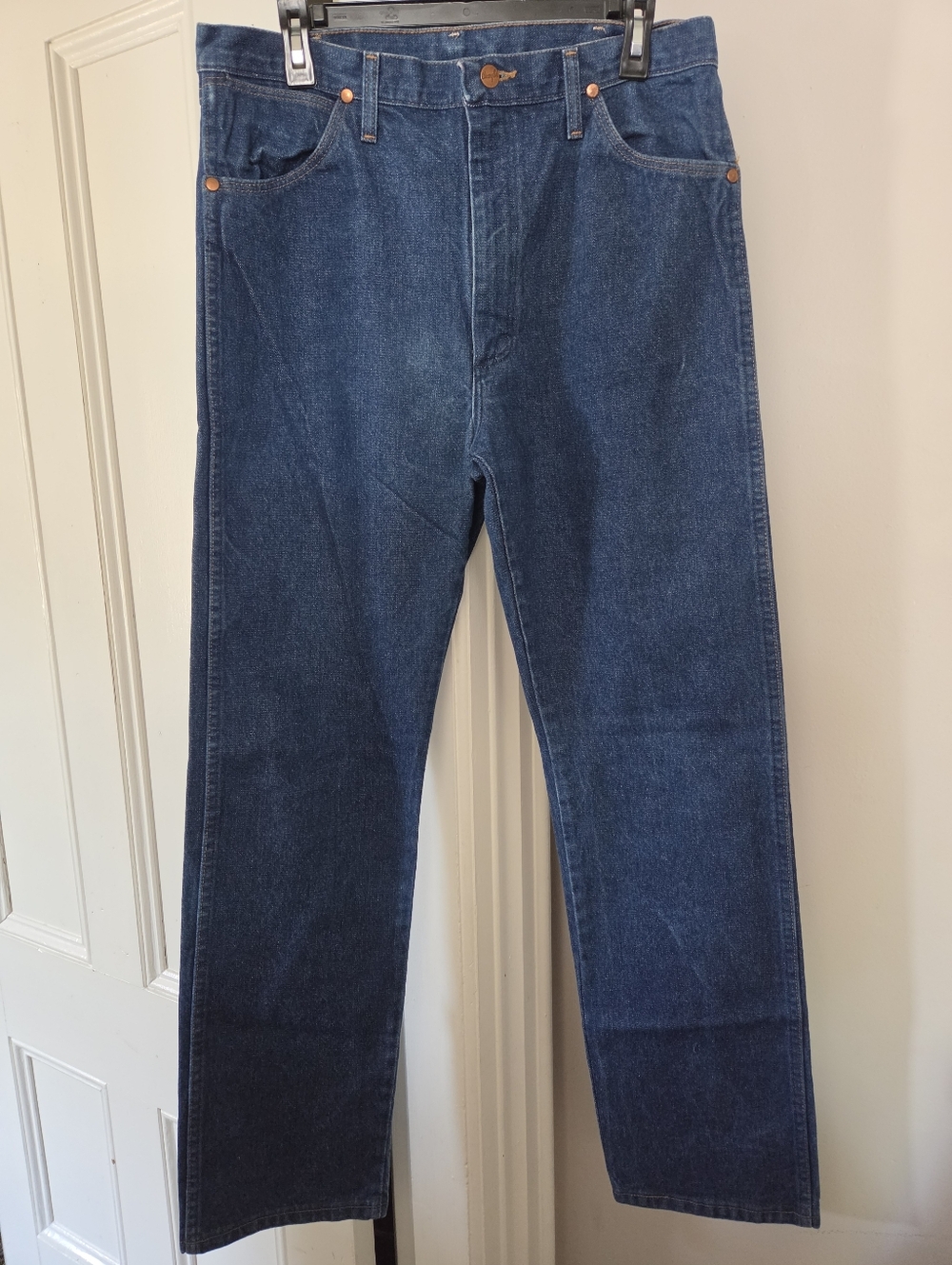 VTG 90s Wrangler George Strait 13MWZ Cowboy Cut Jeans 35x34 USA Western Denim